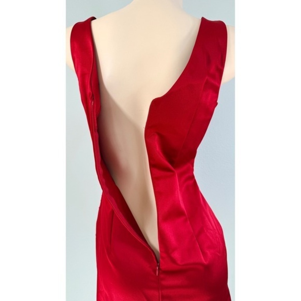 All That Jazz Vintage Coquette Red Beaded Satin Mini Dress Size 7/8 Made in USA - Picture 7 of 14